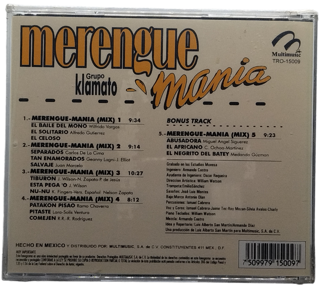 Grupo Klamato - Merengue Mania Vol. 1