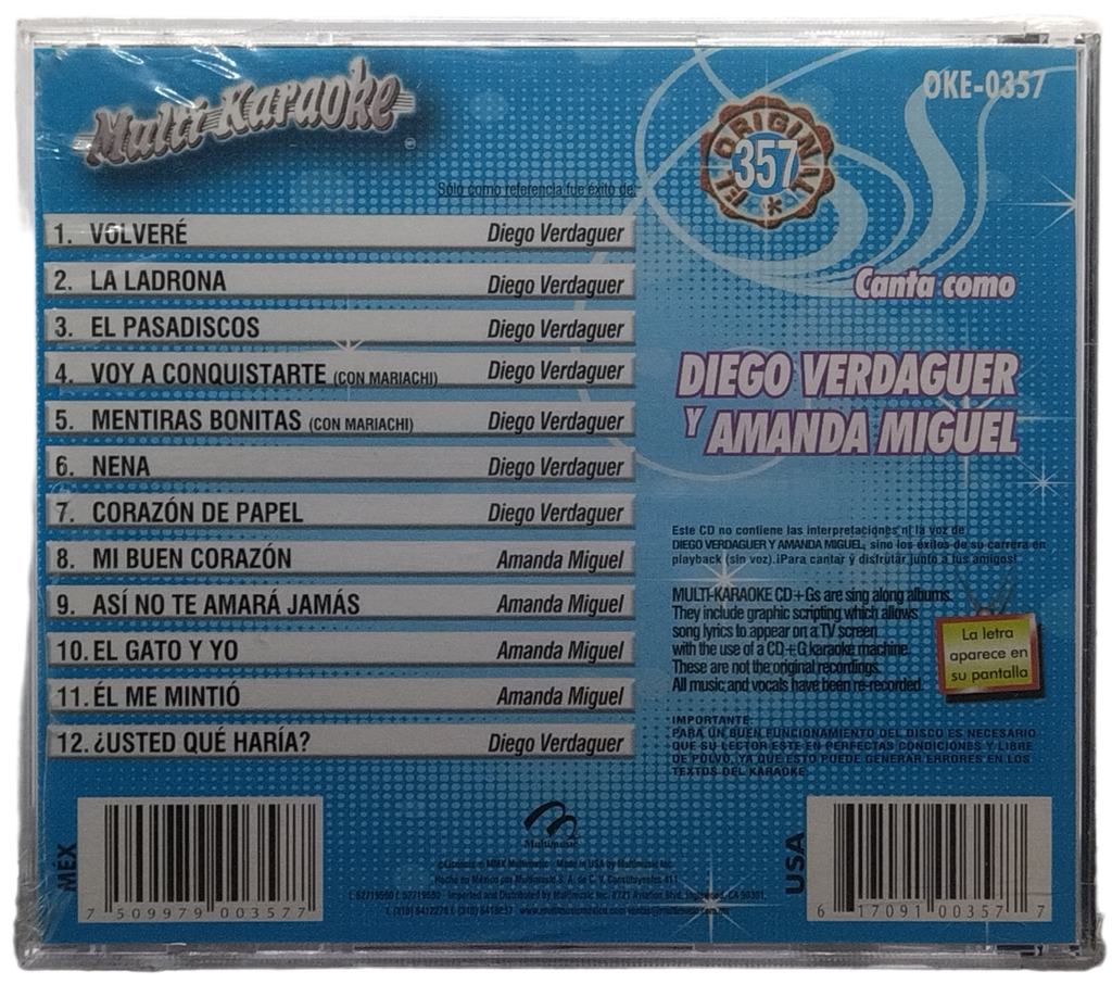 Multi Karaoke - Canta Como Diego Verdaguer Y Amanda Miguel