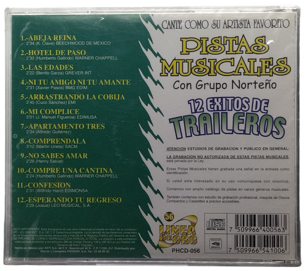 Pistas Musicales - Canta Como 12 Exitos De Traileros
