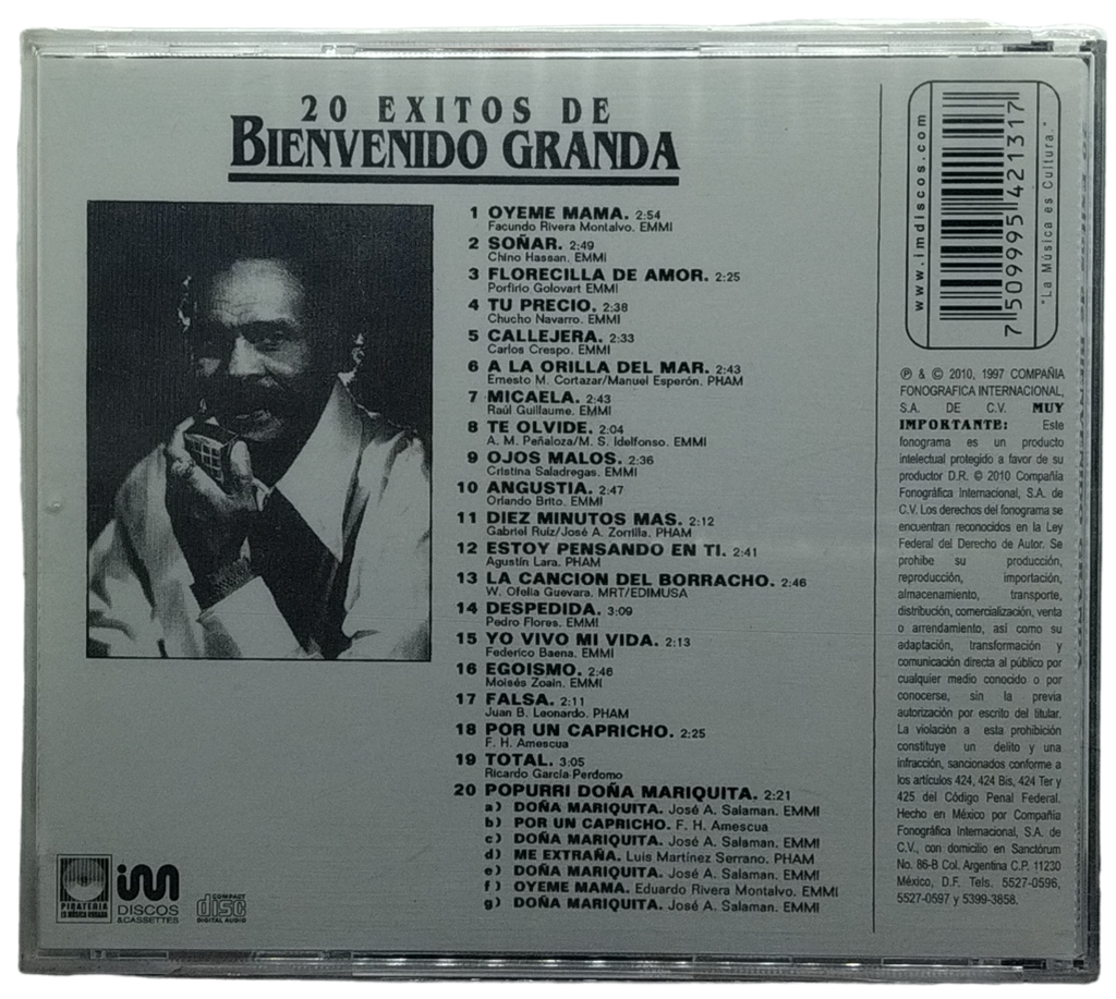 Bienvenido Granda - 20 Exitos De