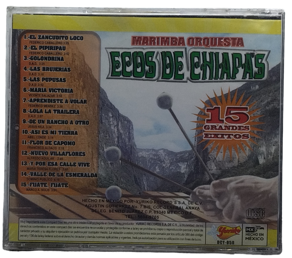 Marimba Orquesta Ecos De Chiapas - 15 Grandes Exitos