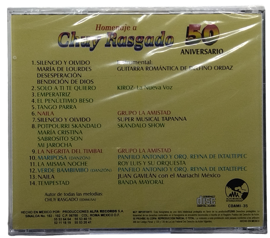 Varios - Homenaje A Chuy Rasgado 50 Años